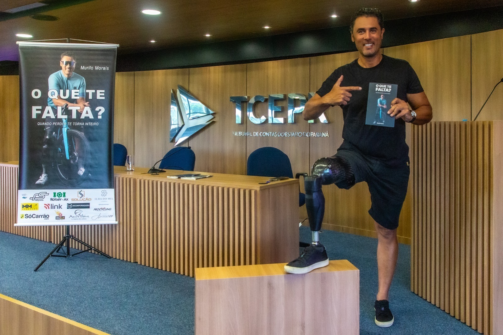 Murilo Morais durante uma palestra no Tribunal de Contas do Estado do Paraná